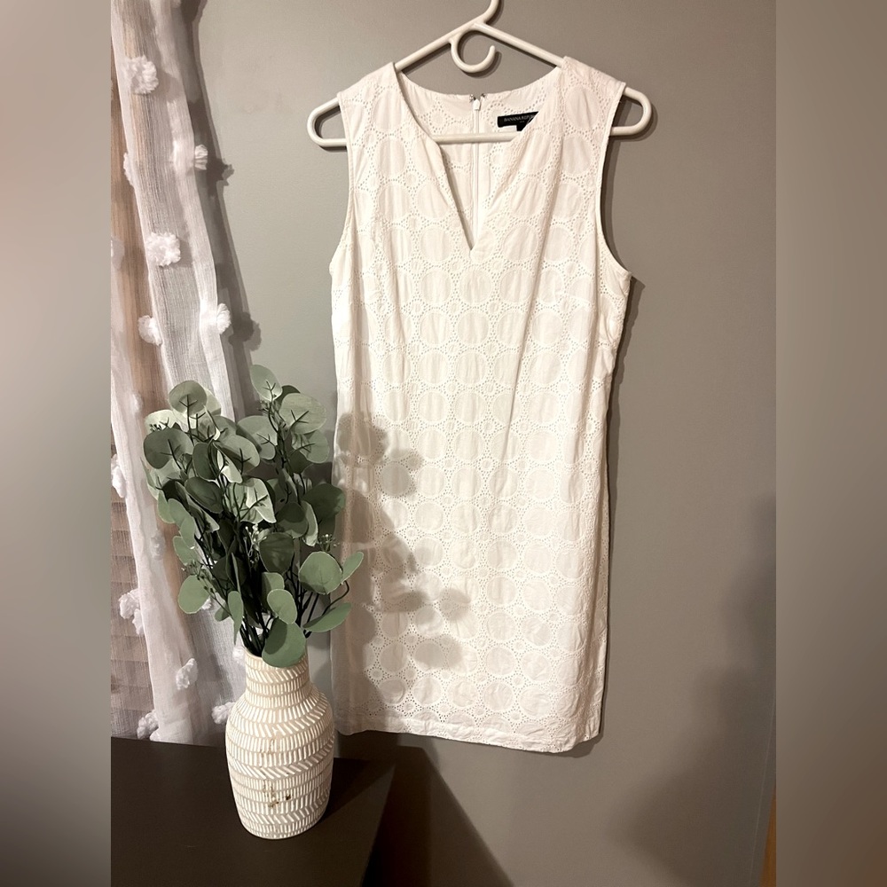 White Cotton Eyelet Dress